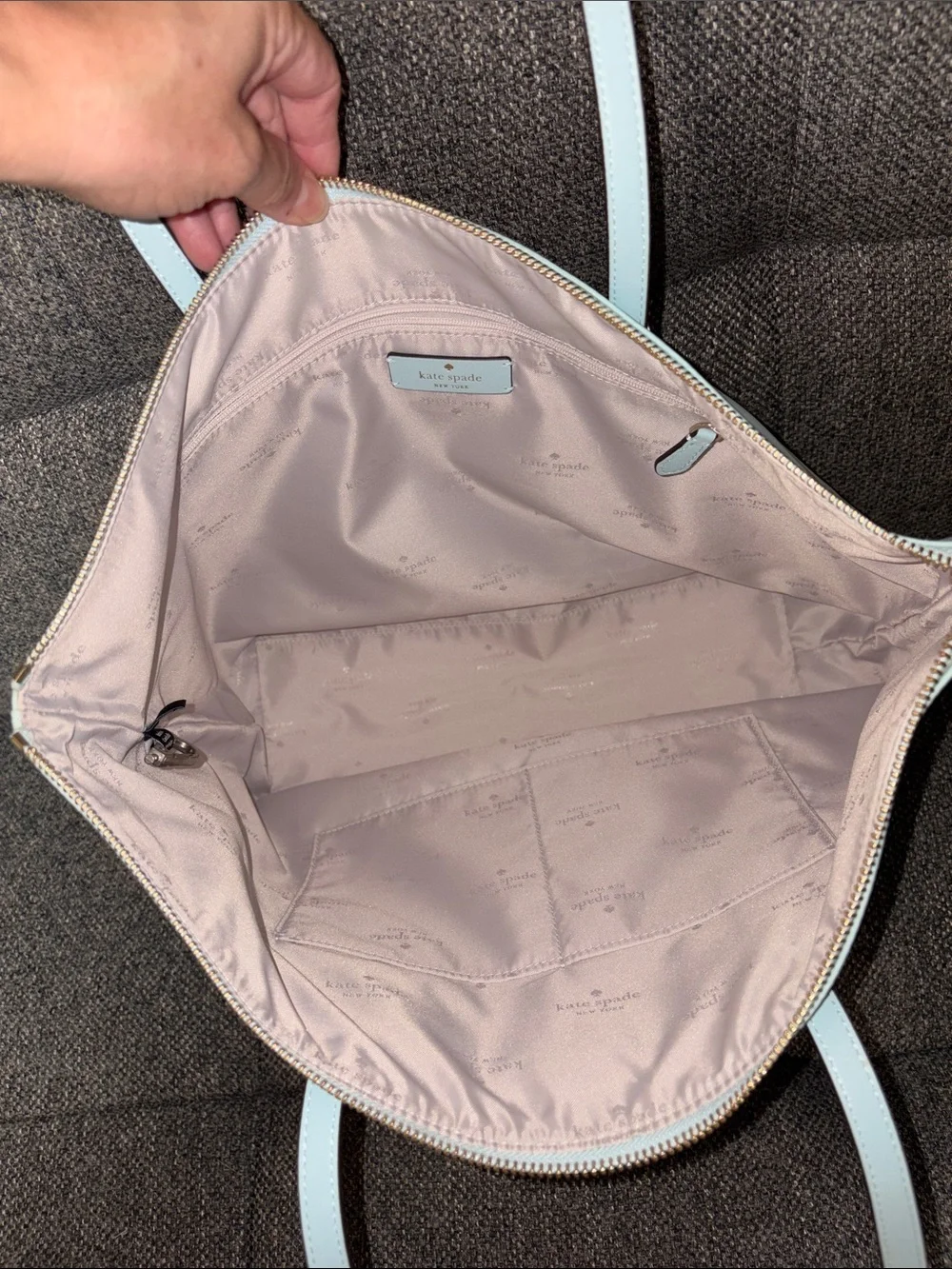 kate spade Light Blue Nylon Tote Bag